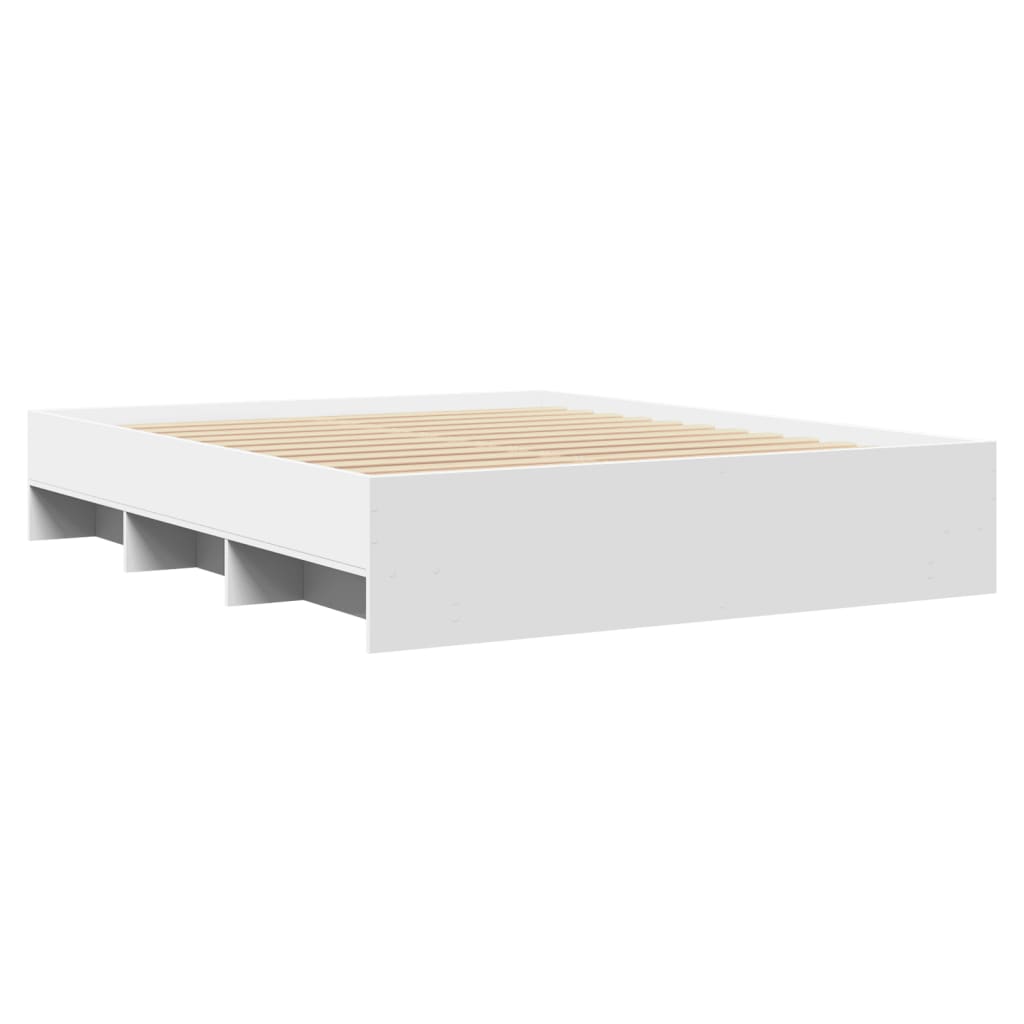 vidaXL Bed Frame | White | Engineered wood | King | Bed Frame | Rectangular