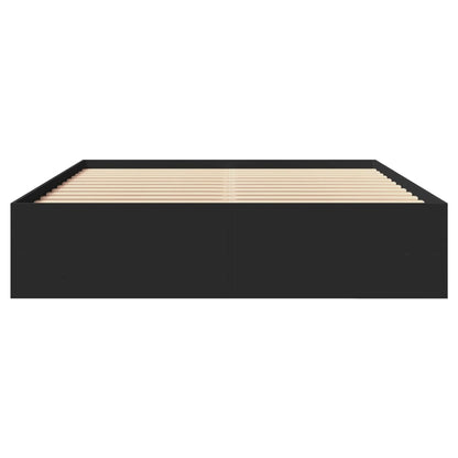vidaXL Bed Frame without Mattress Black 150x200 cm King Size Engineered Wood