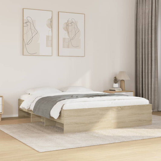vidaXL Bed Frame | Sonoma oak | Engineered wood, Plywood | King | Bed Frame