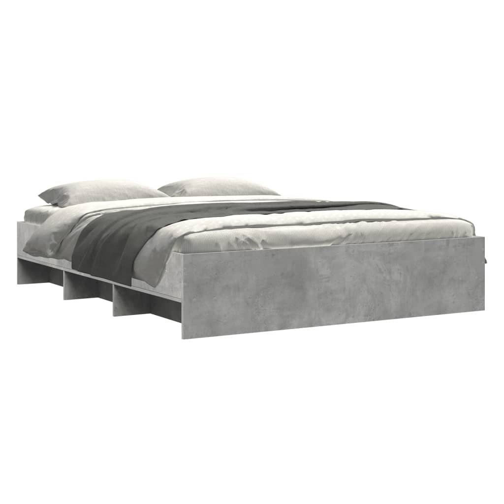 vidaXL Bed Frame without Mattress Concrete Grey 150x200cm Engineered Wood