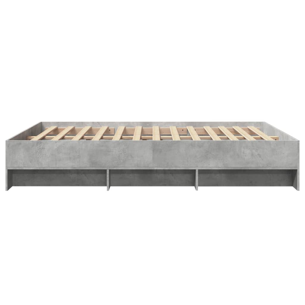 vidaXL Bed Frame without Mattress Concrete Grey 150x200cm Engineered Wood