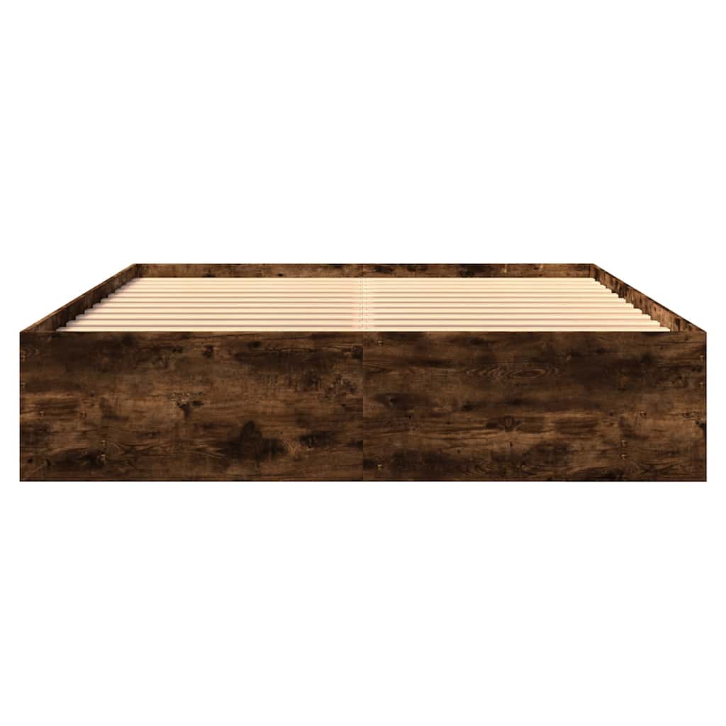 vidaXL Bed Frame without Mattress Smoked Oak 150x200 cm King Size Engineered Wood