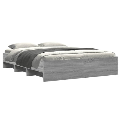 vidaXL Bed Frame without Mattress Grey Sonoma 150x200 cm King Size Engineered Wood