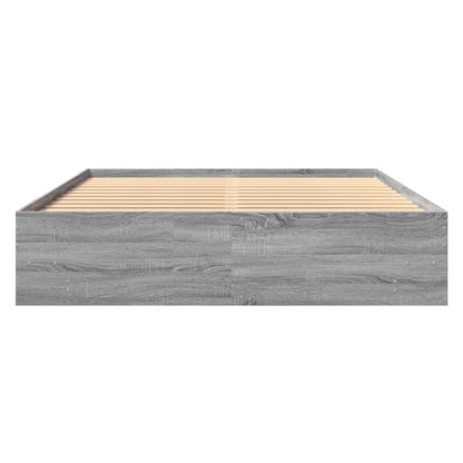 vidaXL Bed Frame without Mattress Grey Sonoma 150x200 cm King Size Engineered Wood