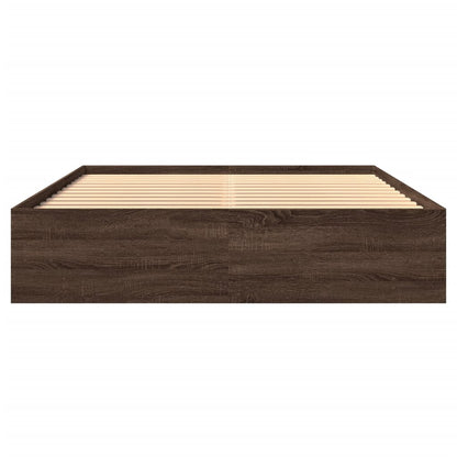 vidaXL Bed Frame without Mattress Brown Oak 150x200 cm King Size Engineered Wood