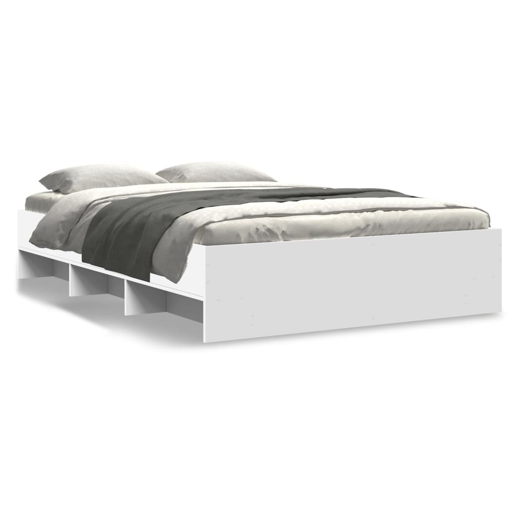 vidaXL Bed Frame | White | Engineered wood | Double bed size | Bed Frame