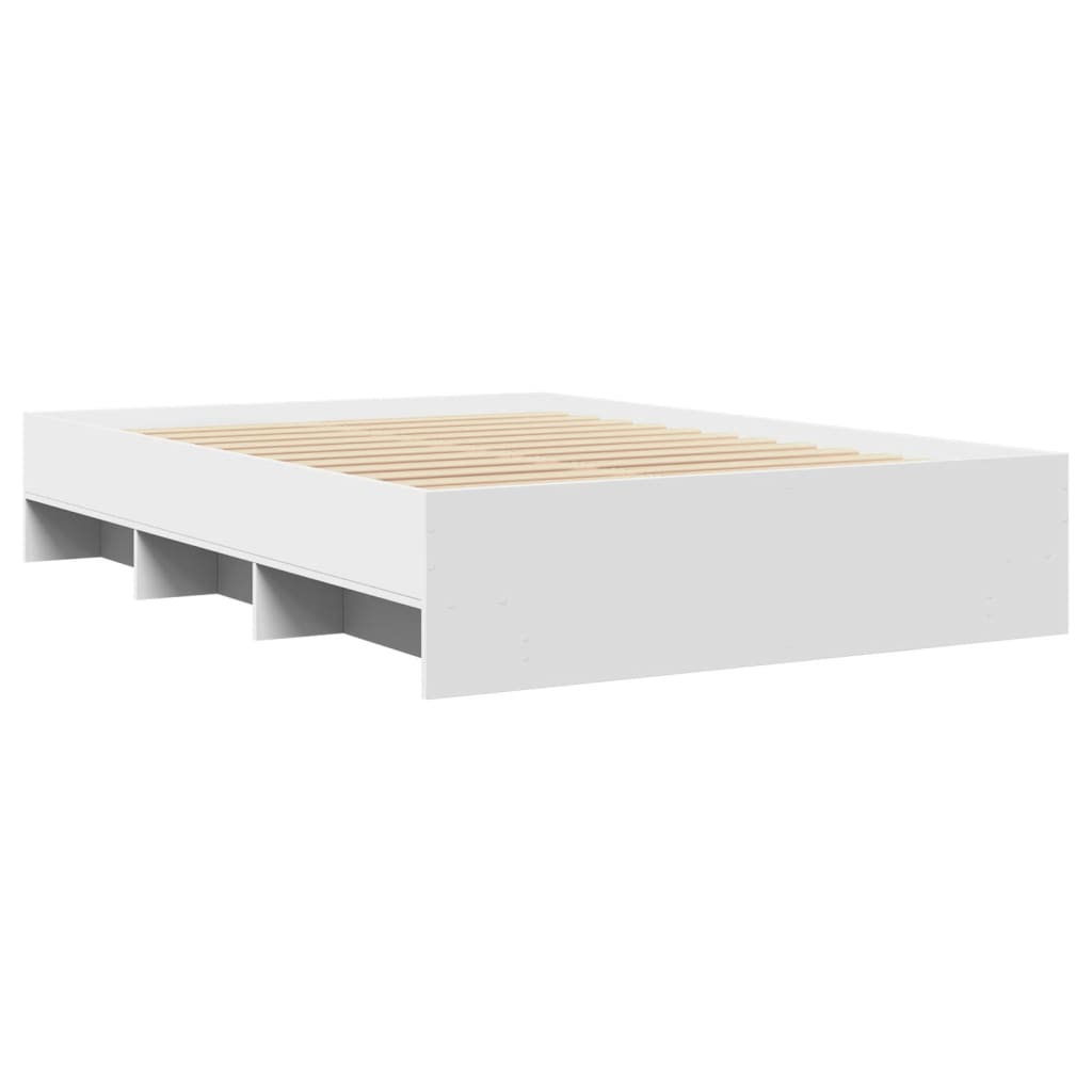 vidaXL Bed Frame | White | Engineered wood | Double bed size | Bed Frame