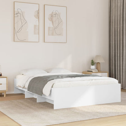 vidaXL Bed Frame | White | Engineered wood | Double bed size | Bed Frame