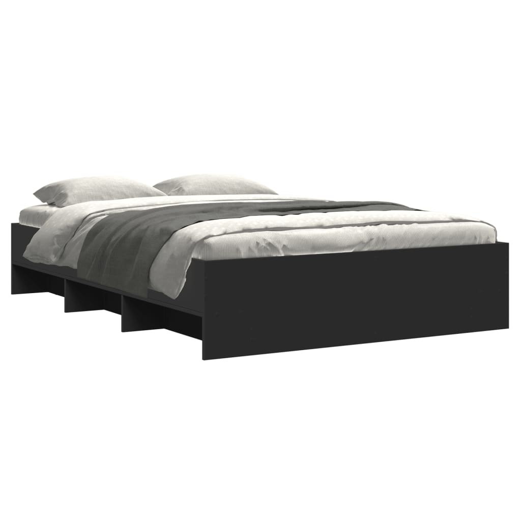 vidaXL Bed Frame | Black | Engineered wood | Double | Bed Frame | Rectangular