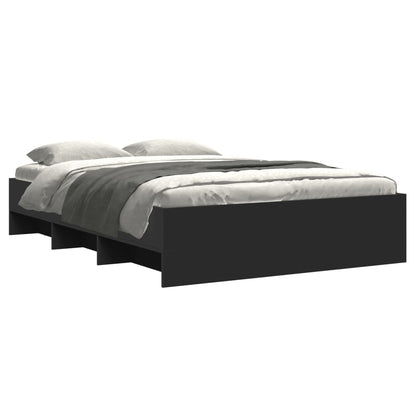 vidaXL Bed Frame | Black | Engineered wood | Double | Bed Frame | Rectangular