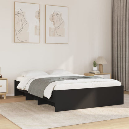 vidaXL Bed Frame | Black | Engineered wood | Double | Bed Frame | Rectangular