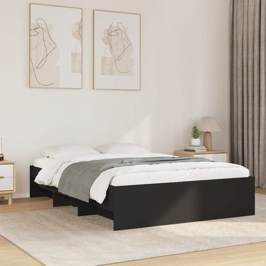 vidaXL Bed Frame | Black | Engineered wood | Double | Bed Frame | Rectangular