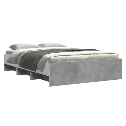 vidaXL Bed Frame | Concrete grey | Engineered wood frame, plywood slats | Double
