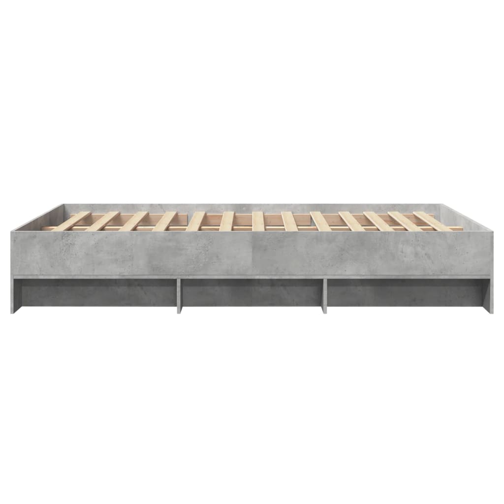 vidaXL Bed Frame | Concrete grey | Engineered wood frame, plywood slats | Double