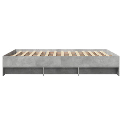 vidaXL Bed Frame | Concrete grey | Engineered wood frame, plywood slats | Double