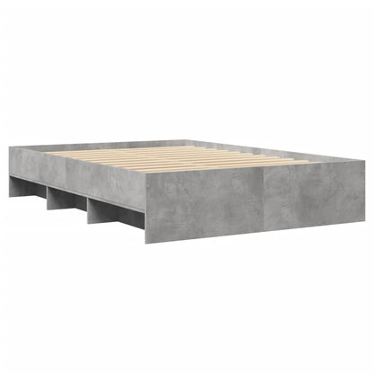 vidaXL Bed Frame | Concrete grey | Engineered wood frame, plywood slats | Double