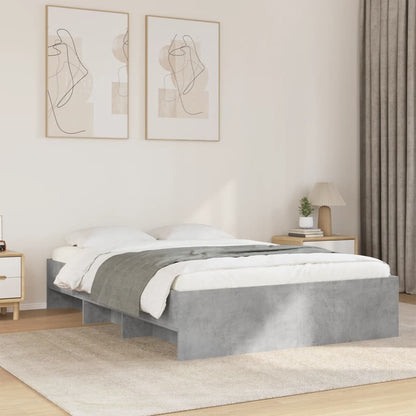 vidaXL Bed Frame | Concrete grey | Engineered wood frame, plywood slats | Double