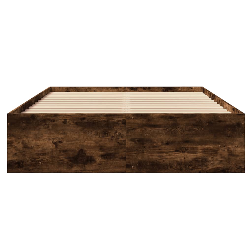 vidaXL Bed Frame | Smoked Oak | Engineered wood | 140 x 200 cm | Bed Frame