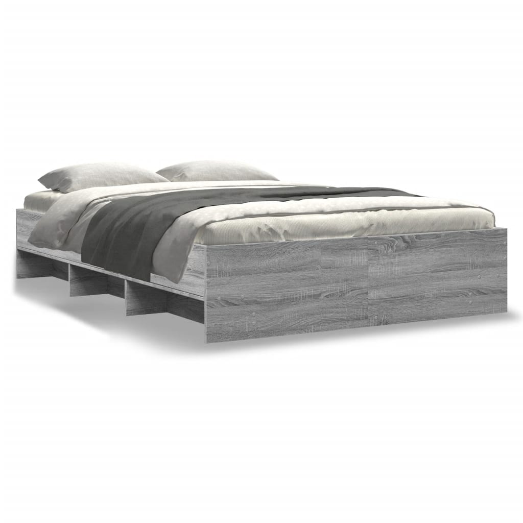 vidaXL Bed Frame | Grey Sonoma | Engineered Wood, Plywood | AU Double