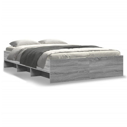 vidaXL Bed Frame | Grey Sonoma | Engineered Wood, Plywood | AU Double