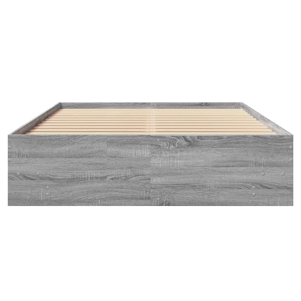 vidaXL Bed Frame | Grey Sonoma | Engineered Wood, Plywood | AU Double