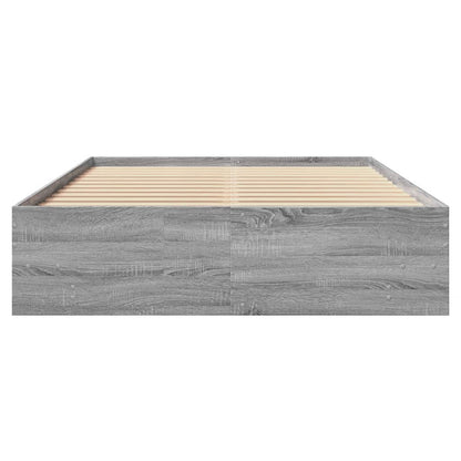 vidaXL Bed Frame | Grey Sonoma | Engineered Wood, Plywood | AU Double