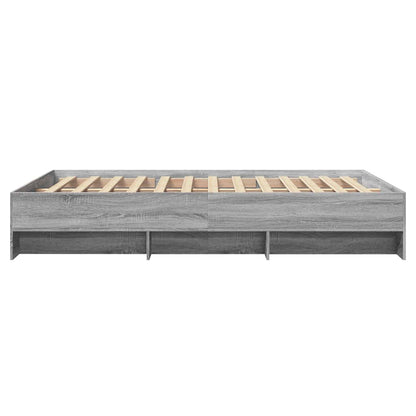 vidaXL Bed Frame | Grey Sonoma | Engineered Wood, Plywood | AU Double