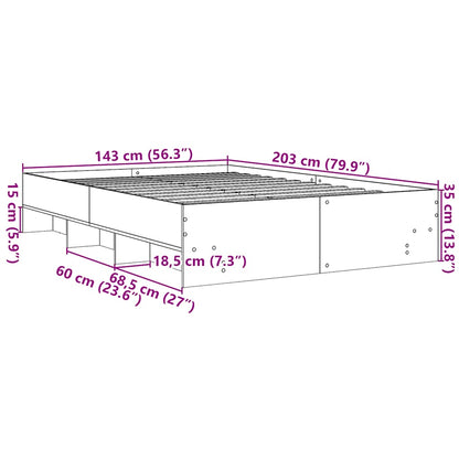 vidaXL Bed Frame | Grey Sonoma | Engineered Wood, Plywood | AU Double