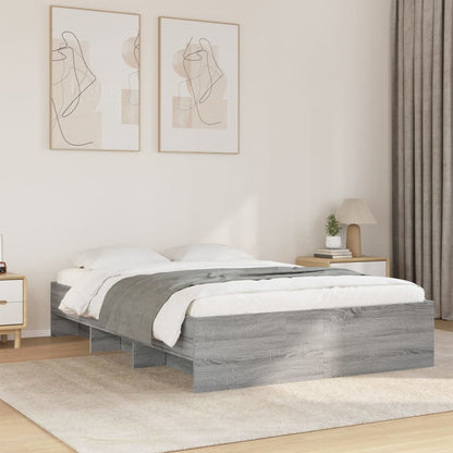 vidaXL Bed Frame | Grey Sonoma | Engineered Wood, Plywood | AU Double