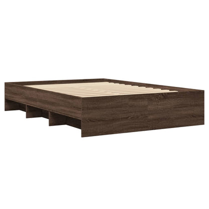 vidaXL Bed Frame | Brown Oak | Engineered Wood | 140x200 | Bed Frame