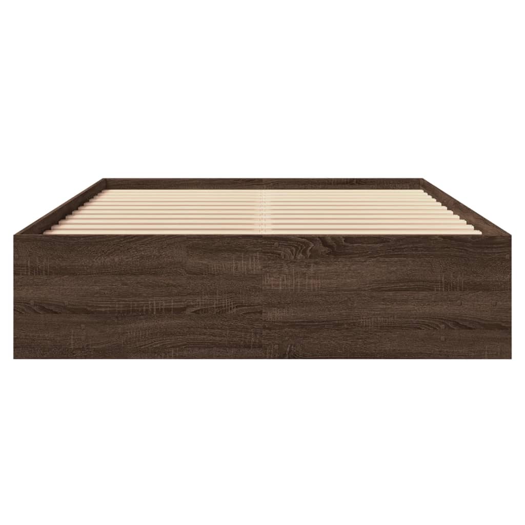 vidaXL Bed Frame | Brown Oak | Engineered Wood | 140x200 | Bed Frame