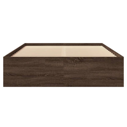 vidaXL Bed Frame | Brown Oak | Engineered Wood | 140x200 | Bed Frame