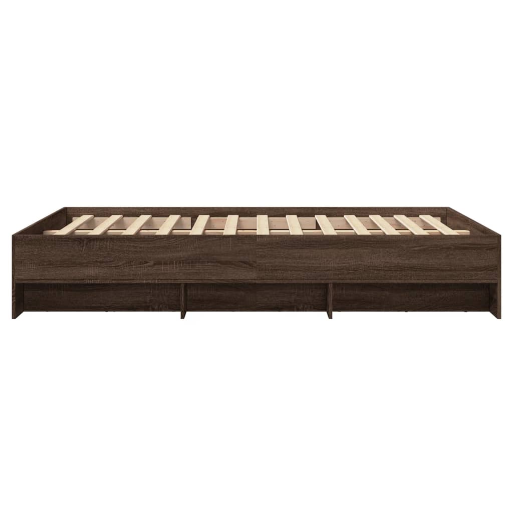 vidaXL Bed Frame | Brown Oak | Engineered Wood | 140x200 | Bed Frame