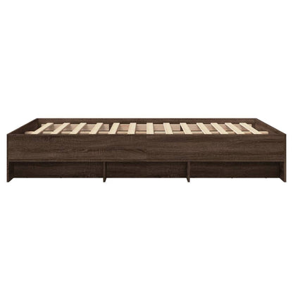 vidaXL Bed Frame | Brown Oak | Engineered Wood | 140x200 | Bed Frame