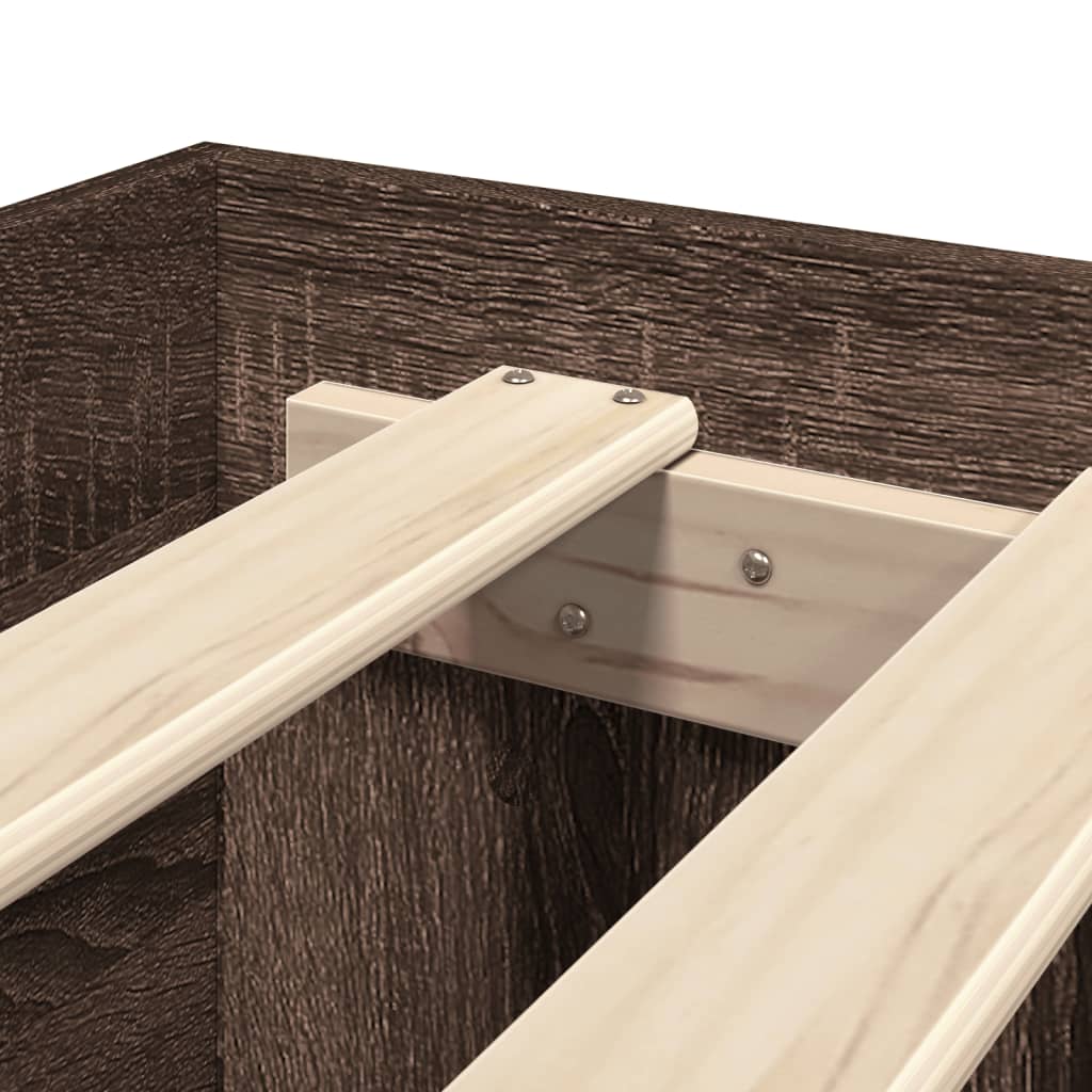 vidaXL Bed Frame | Brown Oak | Engineered Wood | 140x200 | Bed Frame