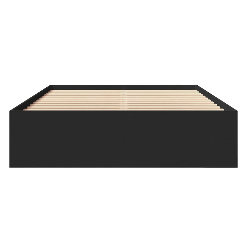 vidaXL Bed Frame | Black | Engineered wood, Plywood | Double | Bed Frame