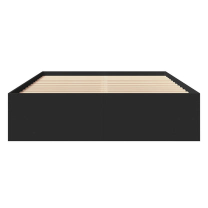 vidaXL Bed Frame | Black | Engineered wood, Plywood | Double | Bed Frame