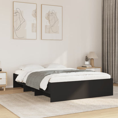 vidaXL Bed Frame | Black | Engineered wood, Plywood | Double | Bed Frame