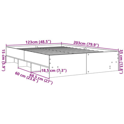 vidaXL Bed Frame without Mattress Sonoma Oak 120x200 cm Engineered Wood