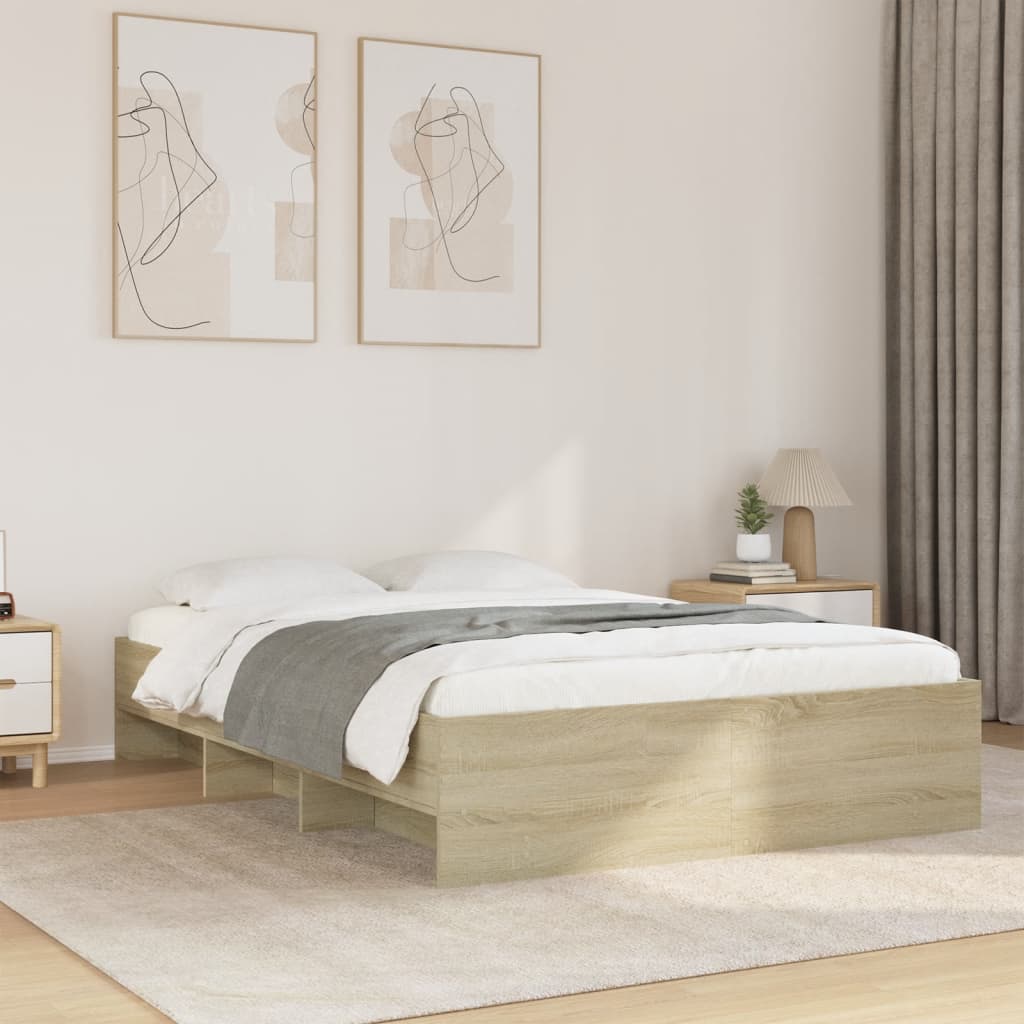 vidaXL Bed Frame without Mattress Sonoma Oak 120x200 cm Engineered Wood
