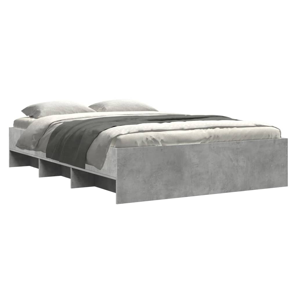 vidaXL Bed Frame | Concrete Grey | Engineered Wood | Double | Bed Frame