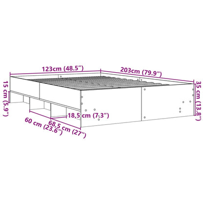 vidaXL Bed Frame | Concrete Grey | Engineered Wood | Double | Bed Frame