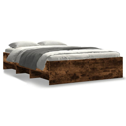 vidaXL Bed Frame without Mattress Smoked Oak 120x200 cm Engineered Wood