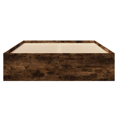 vidaXL Bed Frame without Mattress Smoked Oak 120x200 cm Engineered Wood
