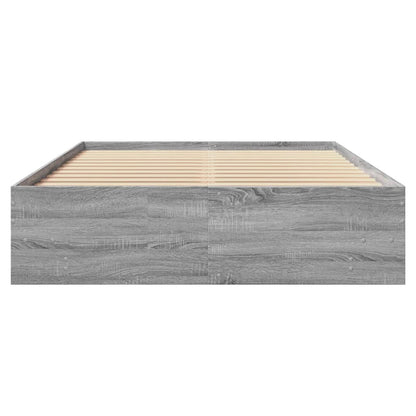 vidaXL Bed Frame | Grey Sonoma | Engineered wood with plywood slats | Double