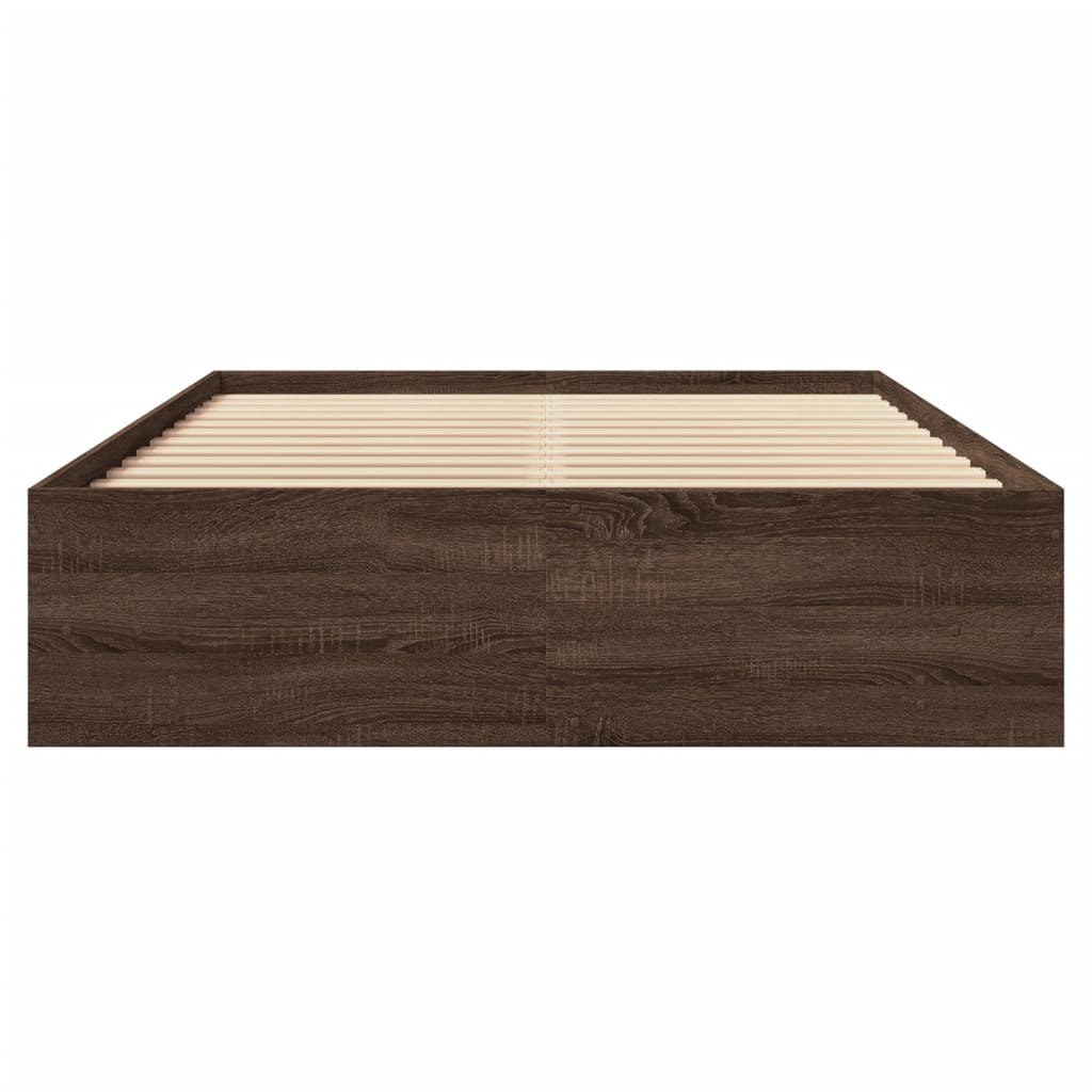 vidaXL Bed Frame | Brown Oak | Engineered Wood | Double | Bed Frame