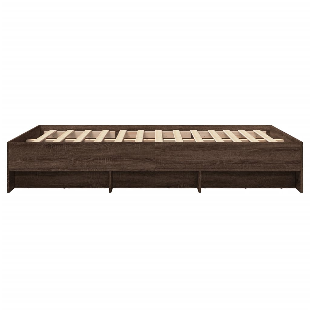 vidaXL Bed Frame | Brown Oak | Engineered Wood | Double | Bed Frame