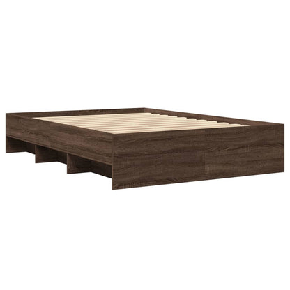 vidaXL Bed Frame | Brown Oak | Engineered Wood | Double | Bed Frame