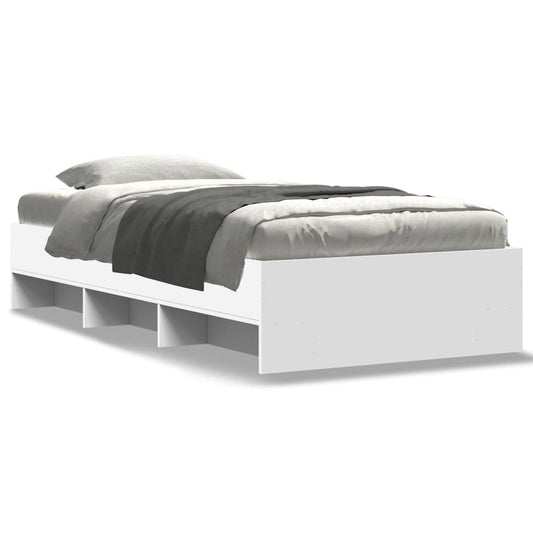 vidaXL Bed Frame | White | Engineered wood, Plywood | Single | Bed Frame