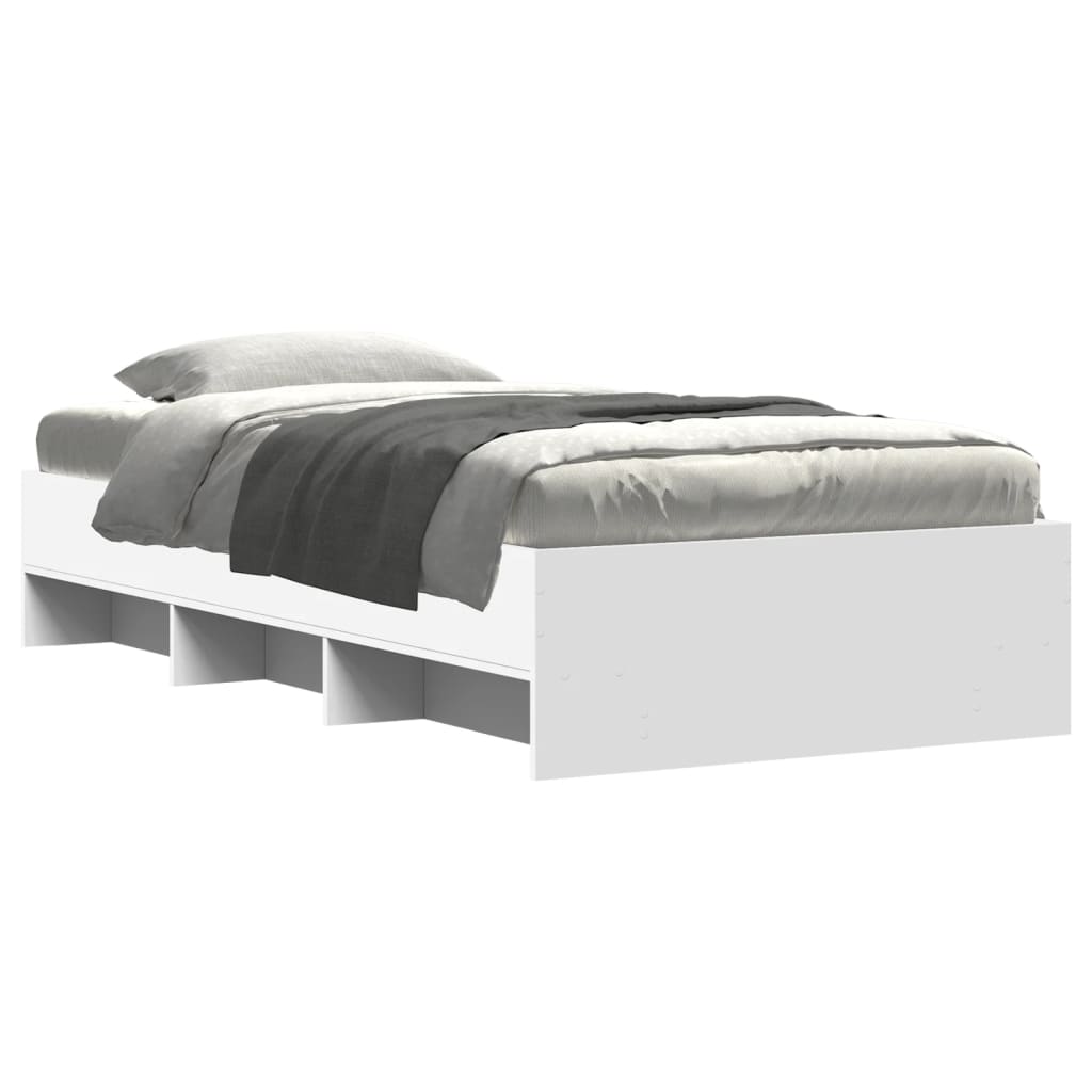 vidaXL Bed Frame | White | Engineered wood, Plywood | Single | Bed Frame